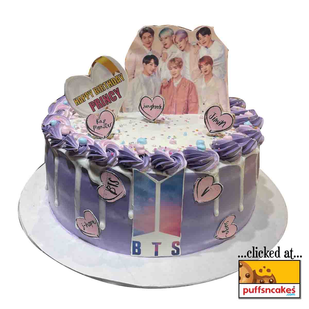 (1150) BTS Theme Cream Cake